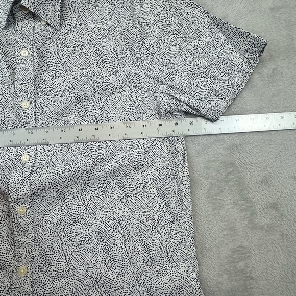 Abercrombie & Fitch Short Sleeve Button Up White/Blue Pomegranate Print Men’s M - Picture 3 of 9